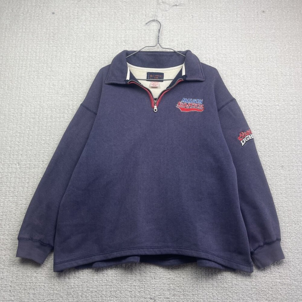 Vintage McCarthy x Molson Slo-Pitch Baseball Sweatshirt Men's XL Quarter Zip